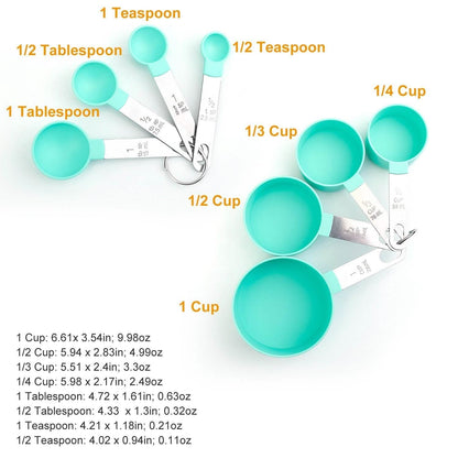 8-Piece Set: Plastic Measuring Spoon Cups