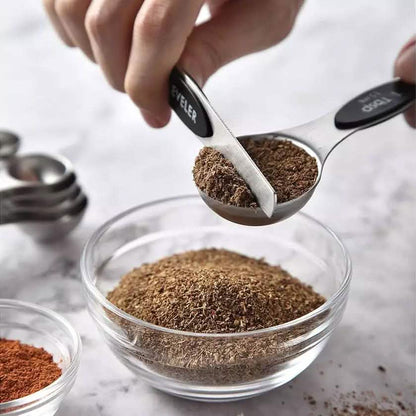 8-Piece: Stainless Steel Magnetic Measuring Spoons Set