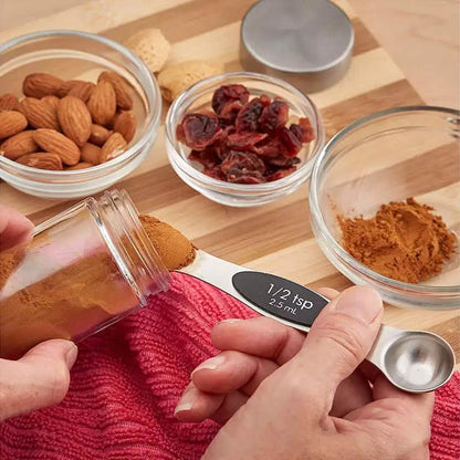 8-Piece: Stainless Steel Magnetic Measuring Spoons Set