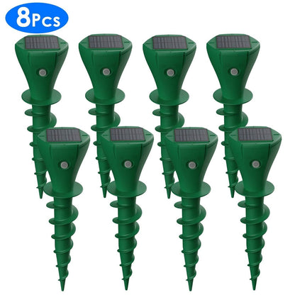 8-Pieces: Solar Powered Repellent Waterproof Solar Vibration Stake