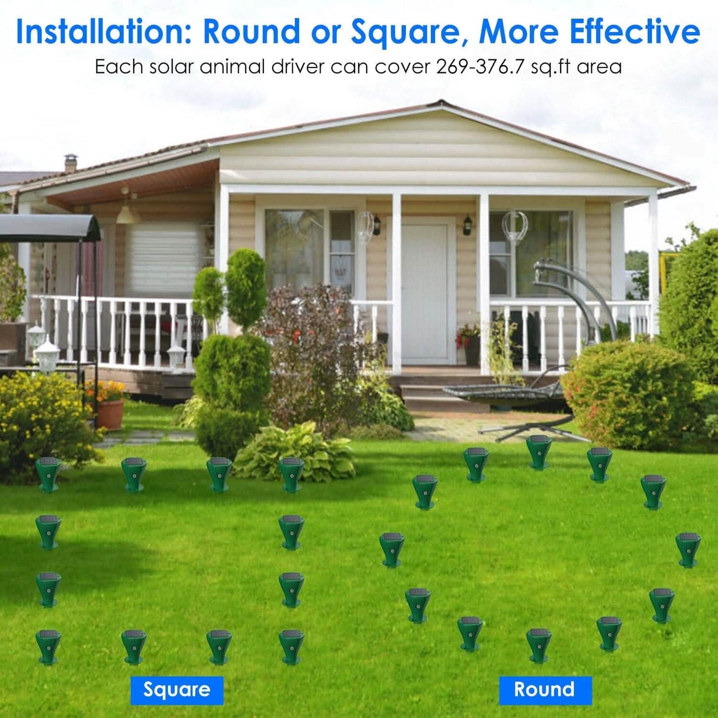 8-Pieces: Solar Powered Repellent Waterproof Solar Vibration Stake