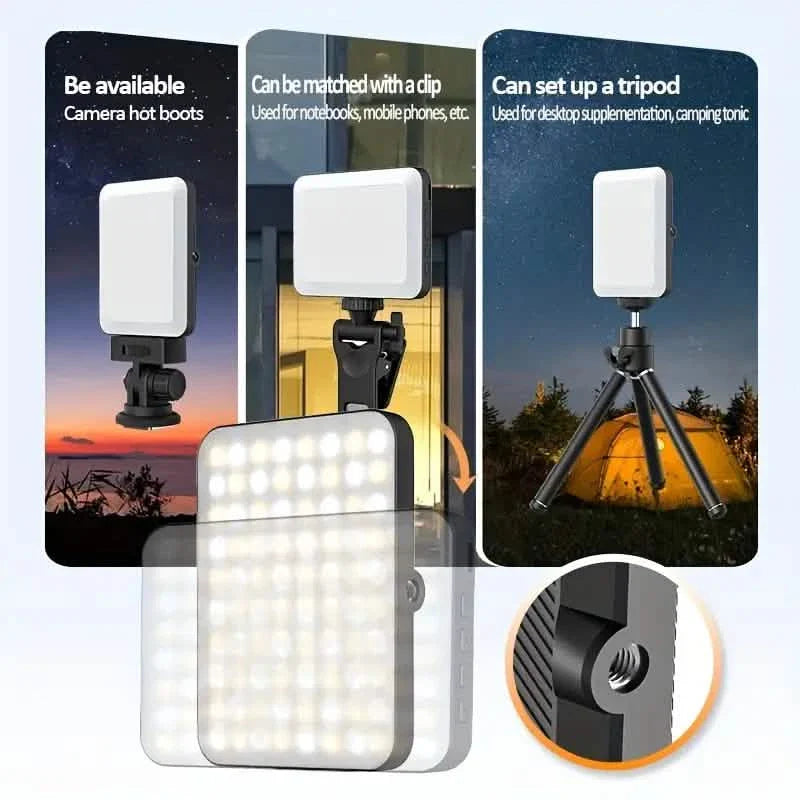 80 LED Clip-On Rechargeable Selfie Ring Light