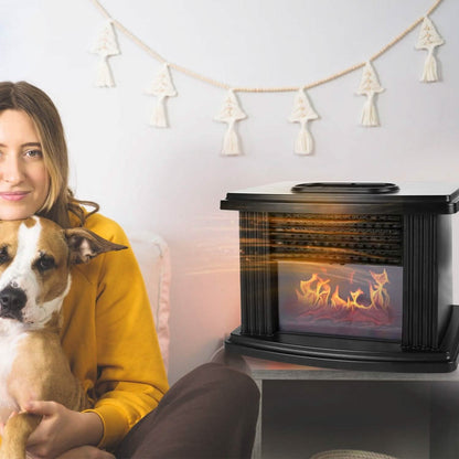 800W Artificial Flame Stove Electric Fireplace Heater
