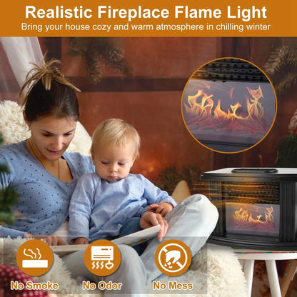 800W Artificial Flame Stove Electric Fireplace Heater