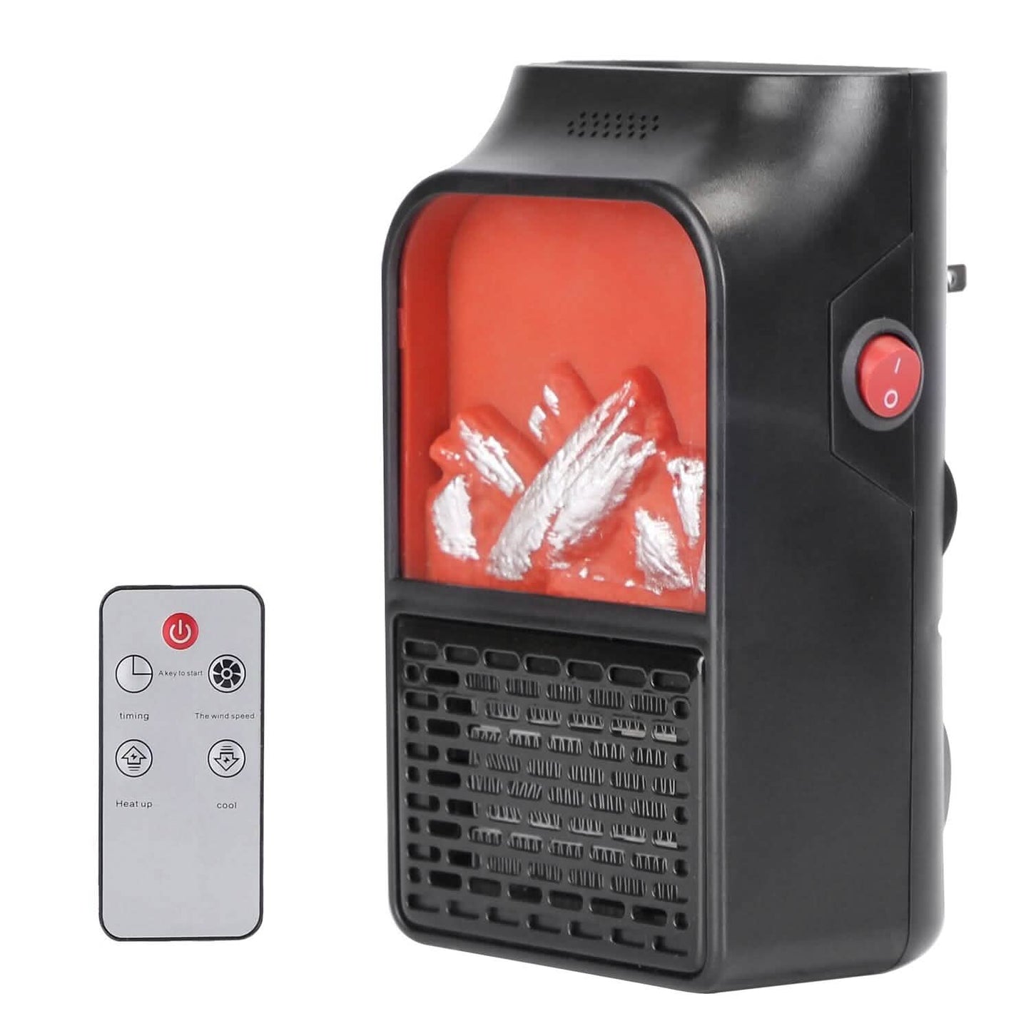 800w Plug-In Space Heater Wall Outlet with 360° Rotatable Plug