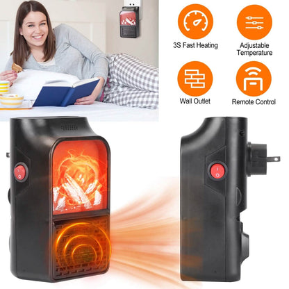 800w Plug-In Space Heater Wall Outlet with 360° Rotatable Plug