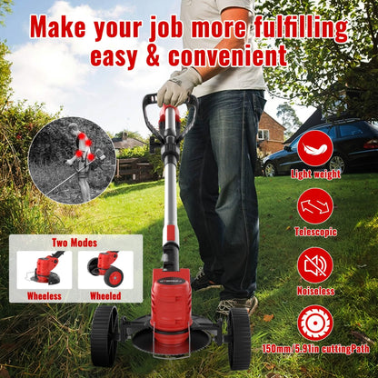 Portable Wireless Electric Lawn Mower & Garden Weeder