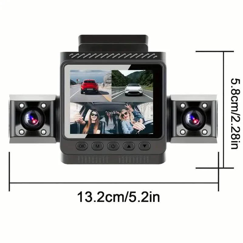 360° Car Drive Recorder – Night Vision, 1080p, 4-Channel