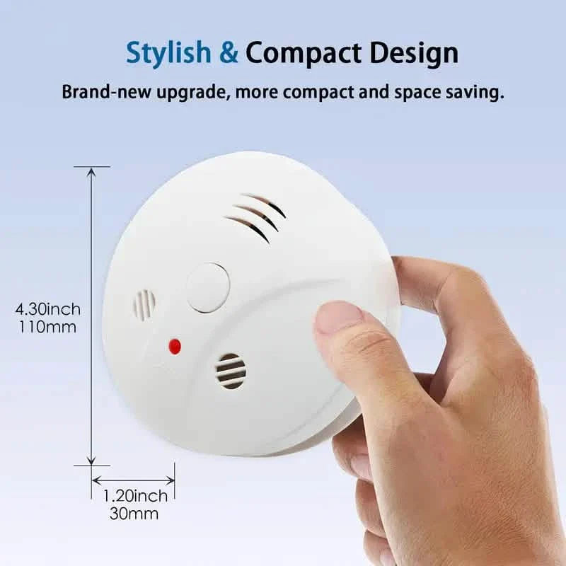 Smoke and Fire Detector Alarm – Portable Photoelectric Fire Alarm with Silence Button