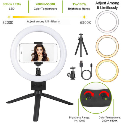 9" Dimmable LED Ring Light with Tripod