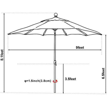 9 Ft. Outdoor Market and Table Patio Umbrella