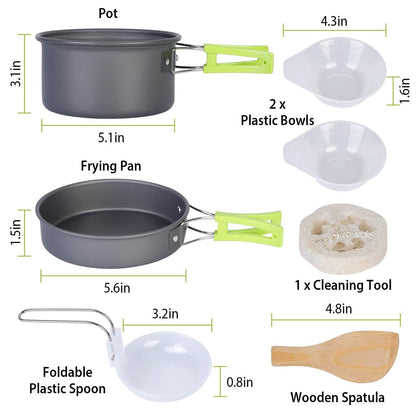 9-Piece: Camping Cookware Set