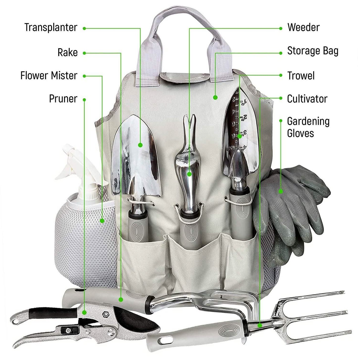 9-Piece: Heavy Duty Aluminum Alloy Gardening Tools Set