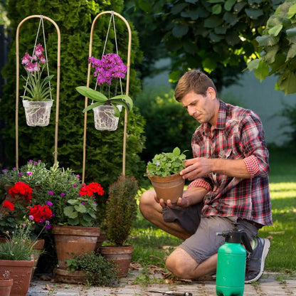9-Piece: Orchid Pots Clear Reusable Plastic Flower Plant Nursery Planter
