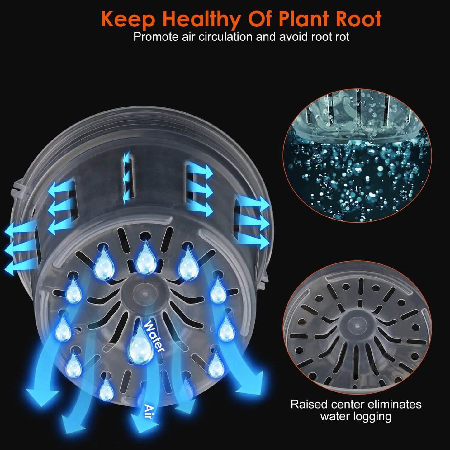 9-Piece: Orchid Pots Clear Reusable Plastic Flower Plant Nursery Planter