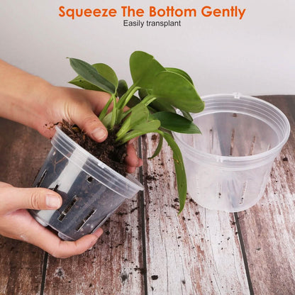 9-Piece: Orchid Pots Clear Reusable Plastic Flower Plant Nursery Planter