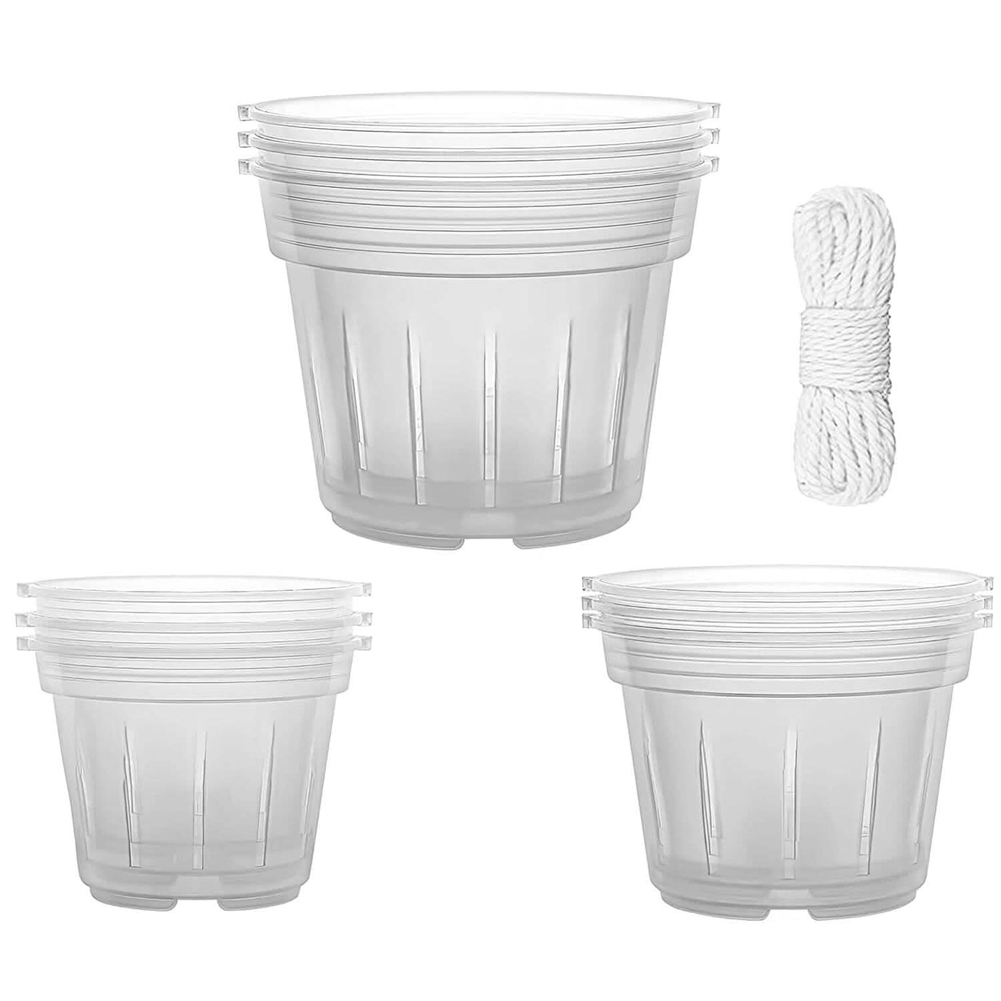 9-Piece: Orchid Pots Clear Reusable Plastic Flower Plant Nursery Planter