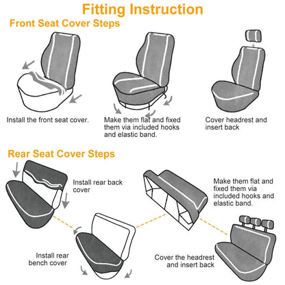 9-Piece Set: PU Leather Car Seat Cover