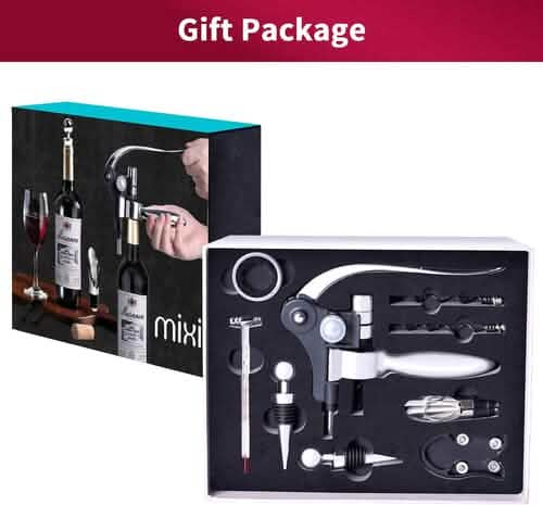 9-Piece Set: Wine Opener Set with Corkscrew, Foil Cutter, Thermometer, Stoppers & More