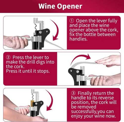 9-Piece Set: Wine Opener Set with Corkscrew, Foil Cutter, Thermometer, Stoppers & More