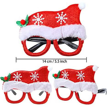 9-Pieces: Christmas Glitter Party Glasses Frame