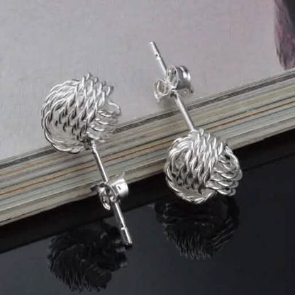925 Silver Love Nut Stud Earrings