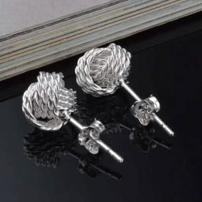 925 Silver Love Nut Stud Earrings