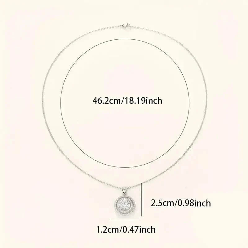 925 Silver Zirconium Oxide Collarbone Necklace