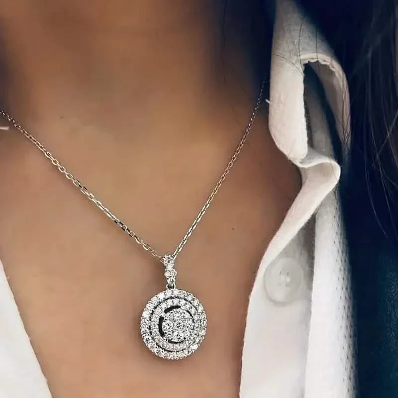 925 Silver Zirconium Oxide Collarbone Necklace