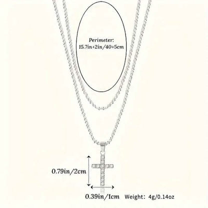 925 Sterling Silver Chain Cross Pendant