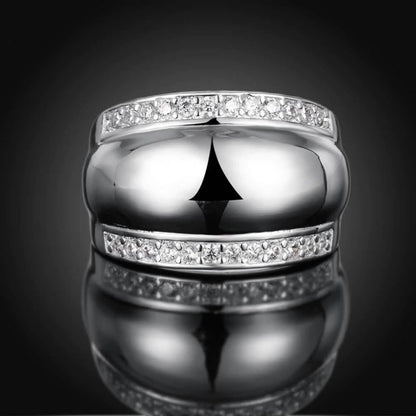 925 Sterling Silver Invisible Setting CZ AAAA Crystal Wedding Ring