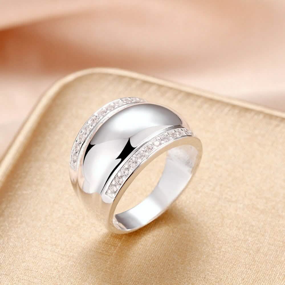 925 Sterling Silver Invisible Setting CZ AAAA Crystal Wedding Ring