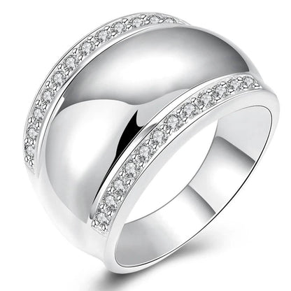 925 Sterling Silver Invisible Setting CZ AAAA Crystal Wedding Ring