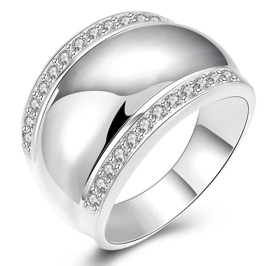 925 Sterling Silver Invisible Setting CZ AAAA Crystal Wedding Ring
