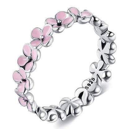 925 Sterling Silver Women Ring Romantic Plum Ring