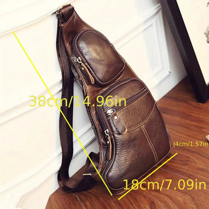 Genuine Leather Crossbody Sling Bag (Unisex)