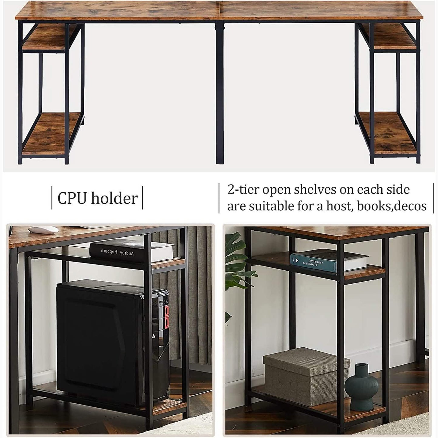 94.6 Inch Modern Two Person Computer Desk