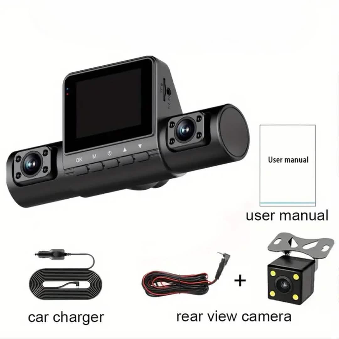 4-Channel Car DVR Dash Cam – 1080P Front, 720P Side & Rear, Night Vision