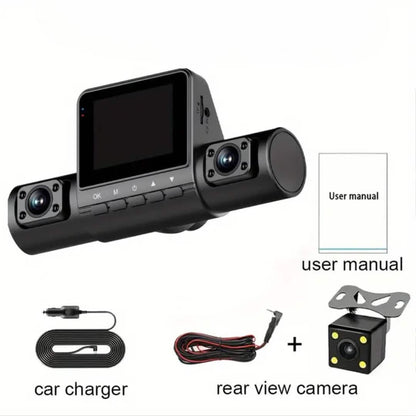 4-Channel Car DVR Dash Cam – 1080P Front, 720P Side & Rear, Night Vision