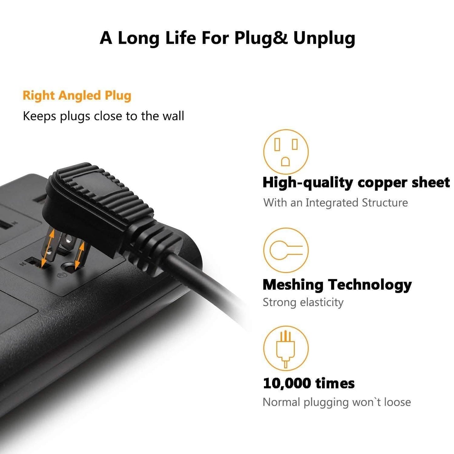 9.8ft USB Power Strip Surge Protector