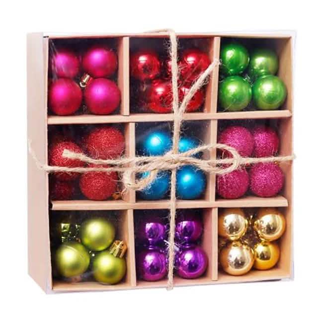 99-Piece: Christmas Balls Ornaments for Christmas Tree Gift Box Set