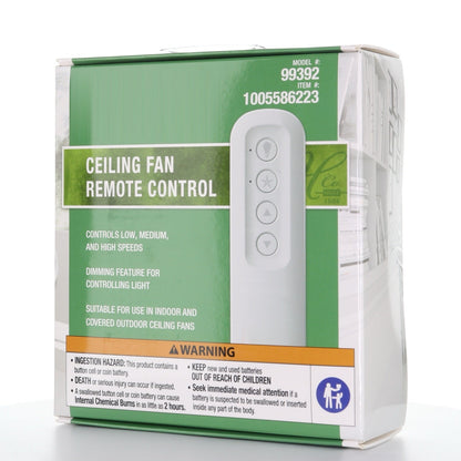 Hunter Universal 3 Speed Ceiling Fan Kit with Handheld Remote Control - White - Damp Rated - 99392