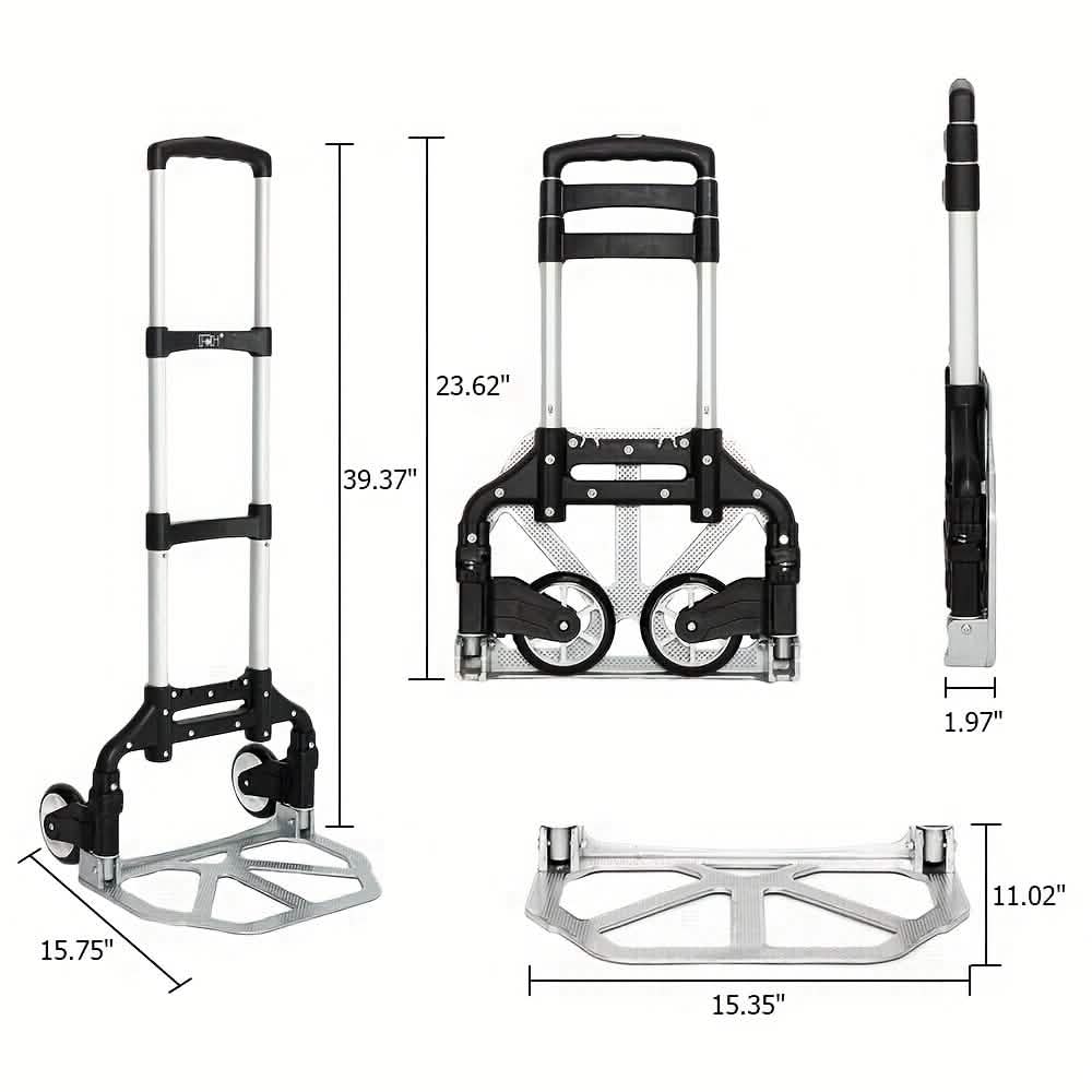 Folding Aluminum Hand Cart & Dolly – 165 lb Capacity, Lightweight & Portable