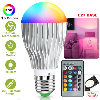 9W LED Light Bulb E27 RGB Lamp