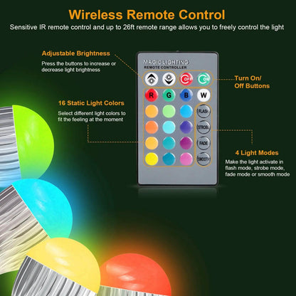 9W LED Light Bulb E27 RGB Lamp