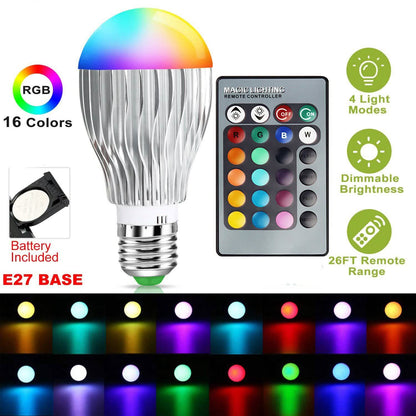 9W LED Light Bulb E27 RGB Lamp