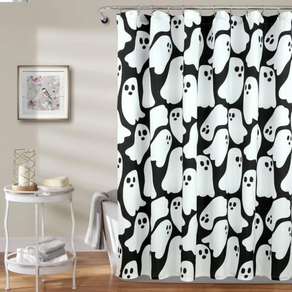 Royale Linens Double Brushed Microfber 1800 Thread Printed Shower Curtain