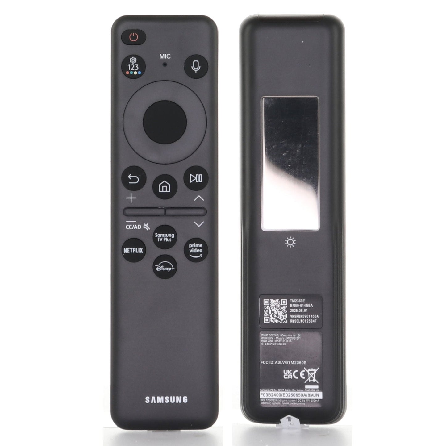 Samsung BN59-01454A / TM2365E Eco-Smart Solar TV Remote Control | QLED | HDR | UHD | 4K | Full Sun Outdoor | 2023 | Voice | Solar - BN5901454A
