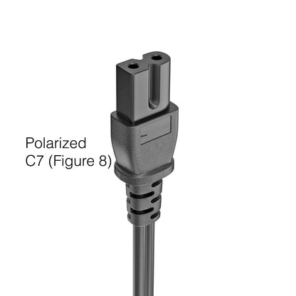 AC Power Cable / Cord | 6 FT - C7 Straight Figure 8 Polarized to 2 Prong Male | 389G202A15NHLD / 389G202A15NJRB