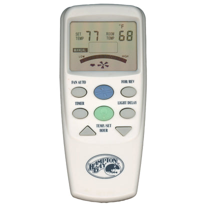 Hampton Bay CHQ8BT7096T Ceiling Fan Remote Control | With Reverse Button | Thermostatic | LCD Temp Display - CHQ8BT7096T